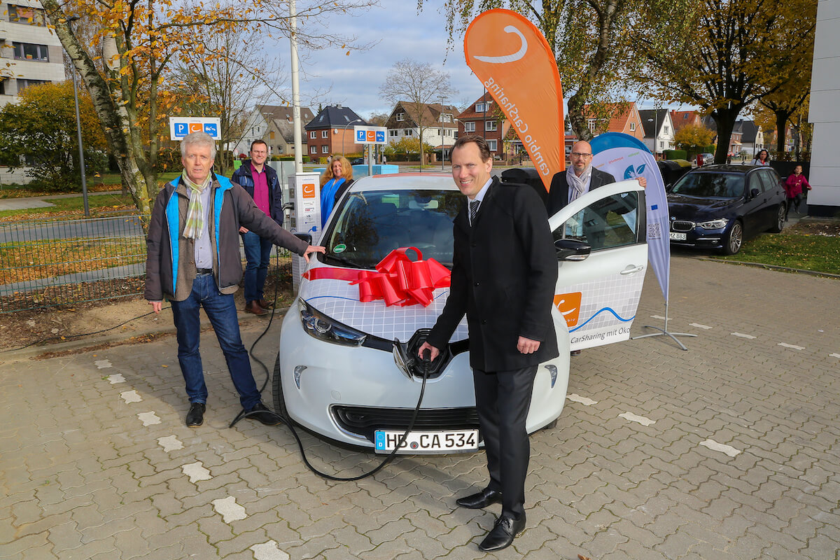 Das Bergedorfer Wohnquartier am Binnenfeldredder erhält ein emissionsfreies Nachbarschaftsauto von cambio CarSharing. Die VHH unterstützt das Projekt.